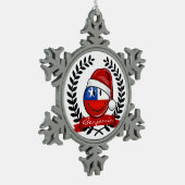 Chili kerststijl met vlag tin sneeuwvlok ornament (Links)