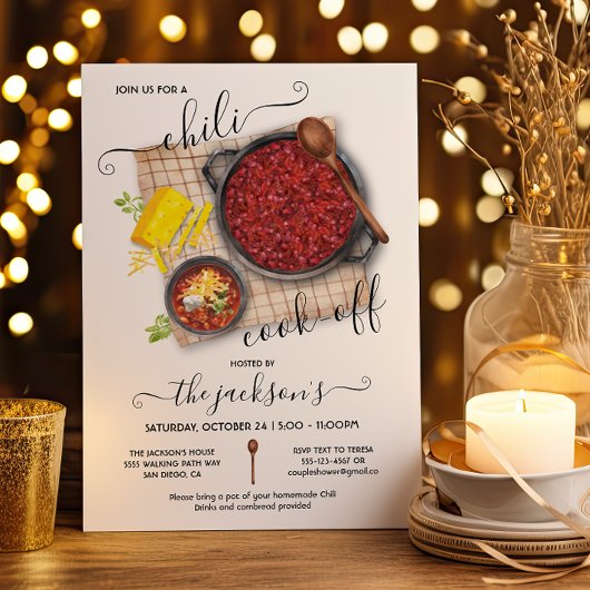 Chili Kook Off Feest Kaart