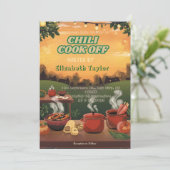 Chili Kook Off Feest Uitnodiging (Staand voorkant)