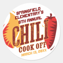 Chili Kookwedstrijd | BBQ Picknick Wedstrijd Ronde Sticker