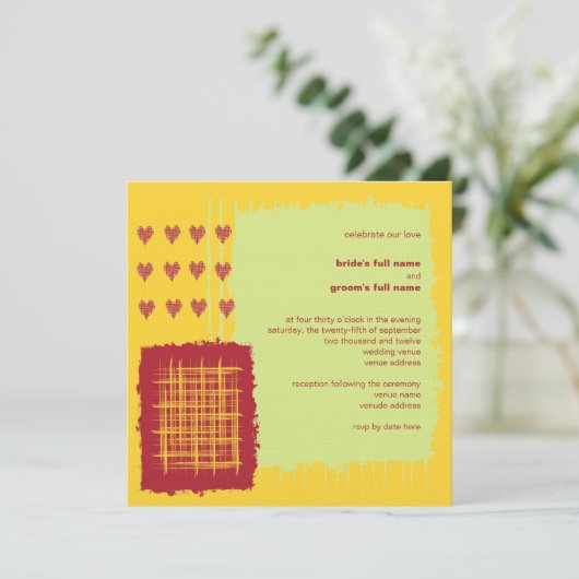 Chili Lemon Wedding Uitnodiging (Staand voorkant)