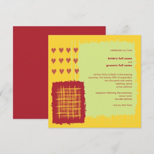 Chili Lemon Wedding Uitnodiging (Voorkant / Achterkant)