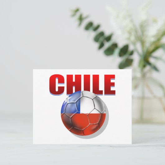 Chili logo voetbal vlag van Chili Briefkaart (Staand voorkant)