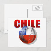 Chili logo voetbal vlag van Chili Briefkaart (Voorkant / Achterkant)