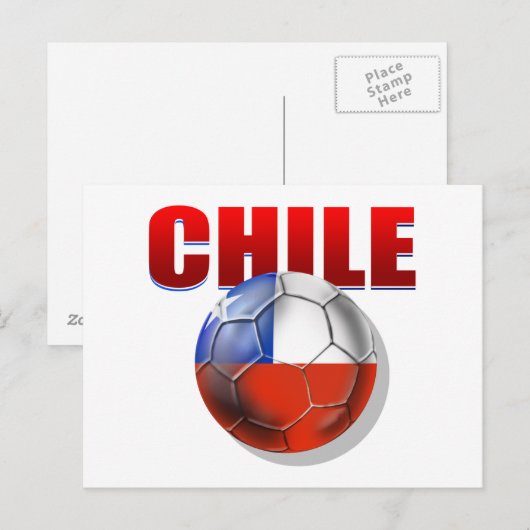 Chili logo voetbal vlag van Chili Briefkaart (Voorkant / Achterkant)