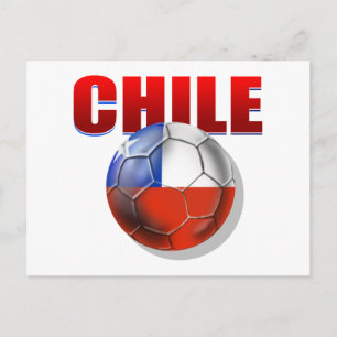 Chili logo voetbal vlag van Chili Briefkaart