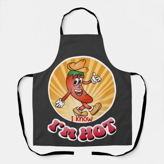 chili mascotte Ik weet dat ik heet ben Schort (Voorkant)