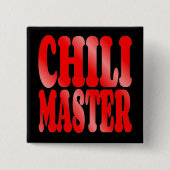Chili Master in het rood Vierkante Button 5,1 Cm (Voorkant)