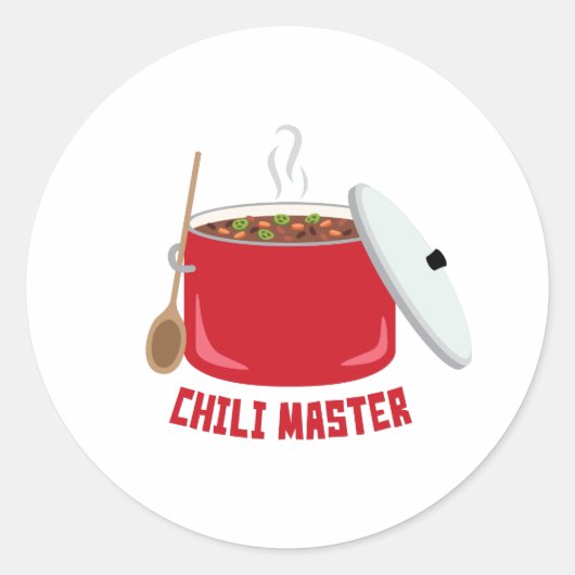 Chili Master Ronde Sticker (Voorkant)