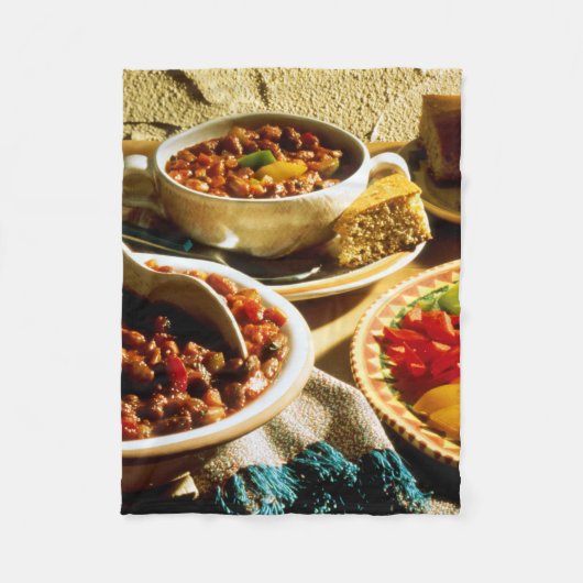 Chili met CornBrood Fleece Deken (Voorkant)