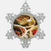 Chili met CornBrood Tin Sneeuwvlok Ornament (Voorkant)