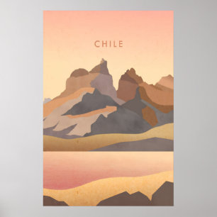 Chili Minimaal Reisposter Poster