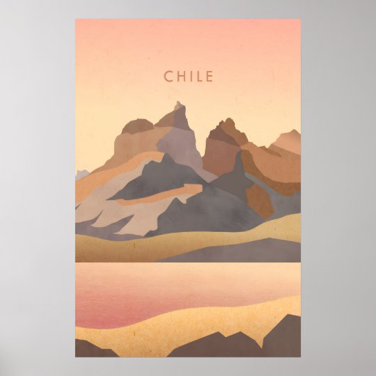 Chili Minimaal Reisposter Poster (Voorkant)