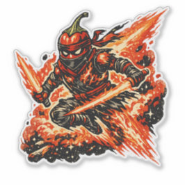 Chili-nevelvuurninja — Antieke ruimte krijger  Sticker