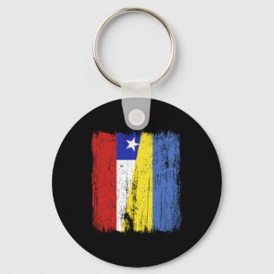 Chili Oekraine Half Vlag Chileense Oekraïense Erfg Sleutelhanger