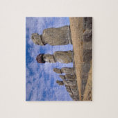 Chili, Paaseiland. De 15 Moais bij Ahu Legpuzzel (Verticaal)