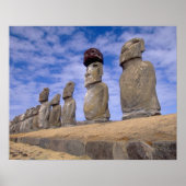 Chili, Paaseiland. De 15 Moais bij Ahu Poster (Voorkant)