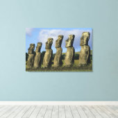 Chili, Paaseiland, Rapa Nui, Ahu Akivi Canvas Afdruk (Insitu (Houten vloer))