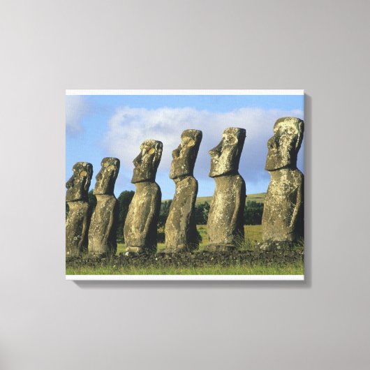 Chili, Paaseiland, Rapa Nui, Ahu Akivi Canvas Afdruk (Voorkant)