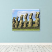 Chili, Paaseiland, Rapa Nui, Ahu Akivi Canvas Afdruk (Insitu (Houten vloer))