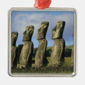 Chili, Paaseiland, Rapa Nui, Ahu Akivi Metalen Ornament (Voorkant)