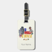 Chili Paaseilandvlag en Alpaca Bagagelabel (Voorkant verticaal)