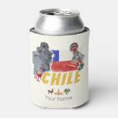 Chili  Paaseilandvlag en Alpaca Blikjeskoeler (Blikje Voorkant)