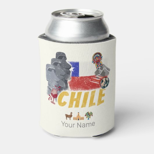 Chili  Paaseilandvlag en Alpaca Blikjeskoeler (Blikje Achterkant)