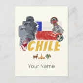 Chili Paaseilandvlag en Alpaca Briefkaart (Voorkant)