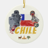 Chili Paaseilandvlag en Alpaca Keramisch Ornament (Voorkant)
