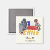 Chili  Paaseilandvlag en Alpaca Magneet (Voorkant / Achterkant)