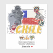 Chili  Paaseilandvlag en Alpaca Sticker (Vel)