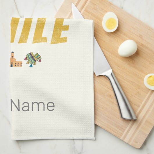 Chili  Paaseilandvlag en Alpaca Theedoek (Quarter Fold)