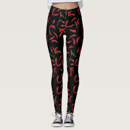 Chili Patroon| Rood Zwart en Groen Leggings