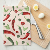 Chili patroon theedoek (Quarter Fold)