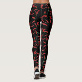 Chili Pattern| Red Black en Green Leggings (Achterkant)