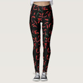 Chili Pattern| Red Black en Green Leggings (Voorkant)
