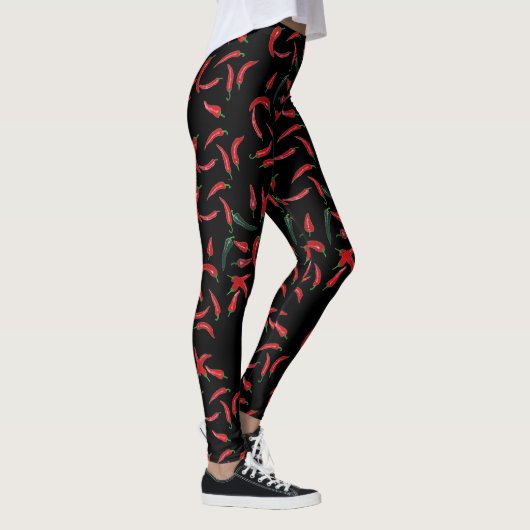 Chili Pattern| Red Black en Green Leggings (Rechts)