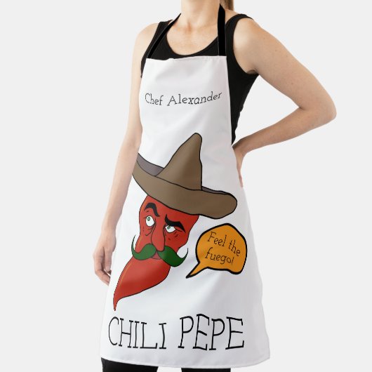 Chili Pepe personaliseren Long Apron Schort (Insitu)
