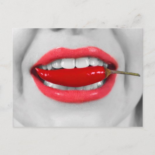 Chili peper lippen briefkaart (Voorkant)
