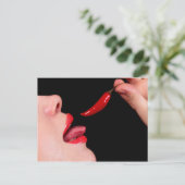 Chili peper lippen briefkaart (Staand voorkant)