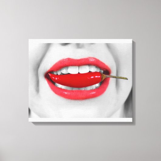 Chili peper lippen canvas afdruk (Voorkant)