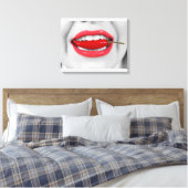 Chili peper lippen canvas afdruk (Insitu (Slaapkamer))