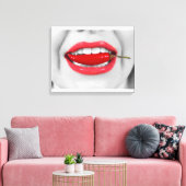 Chili peper lippen canvas afdruk (Insitu (Woonkamer))