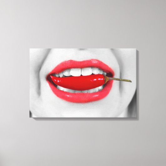 Chili peper lippen canvas afdruk (Voorkant)