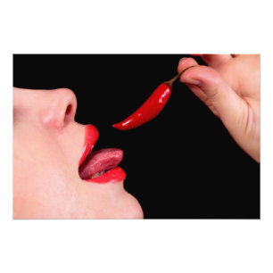 Chili peper lippen foto afdruk