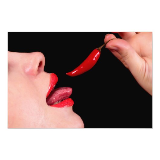 Chili peper lippen foto afdruk (Voorkant)