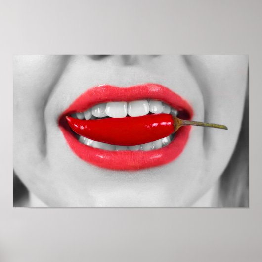 Chili peper lippen poster (Voorkant)