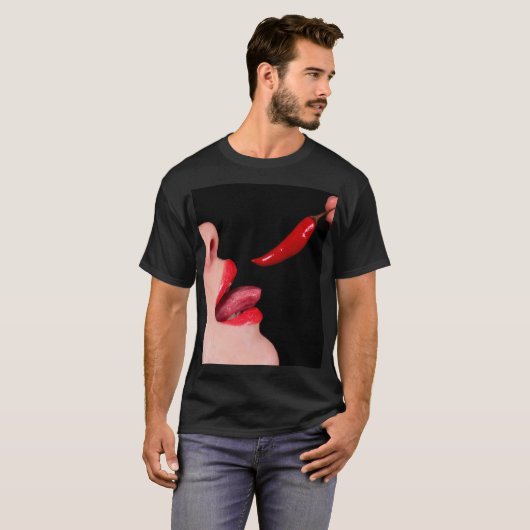 Chili peper lippen t-shirt (Voorkant volledig)