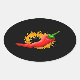 Chili peper met vlammen stickers